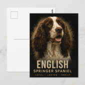Engelse Springer Spaniel Trouw Liefdevolle GezinsH Briefkaart (Voorkant / Achterkant)