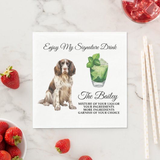 Engelse Springer Spaniel Trouw Signature Drank Servet (Insitu)