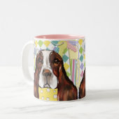 ENGELSE SPRINGER SPANIEL TWEEKLEURIGE KOFFIEMOK (Voorkant links)