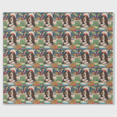 Engelse Springer Spaniel Vakantie Bakken: Feesteli Cadeaupapier (Vlak)