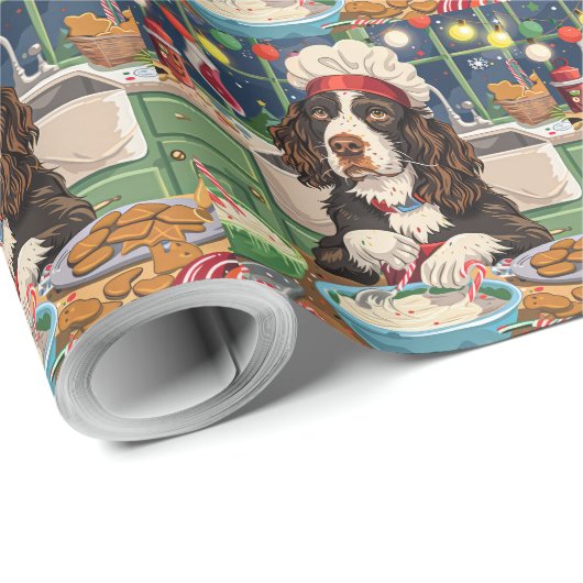 Engelse Springer Spaniel Vakantie Bakken: Feesteli Cadeaupapier (Rol Hoek)