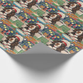 Engelse Springer Spaniel Vakantie Bakken: Feesteli Cadeaupapier (Hoek)