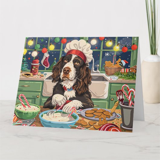 Engelse Springer Spaniel Vakantie Bakken: Feesteli Kaart (Voorkant)