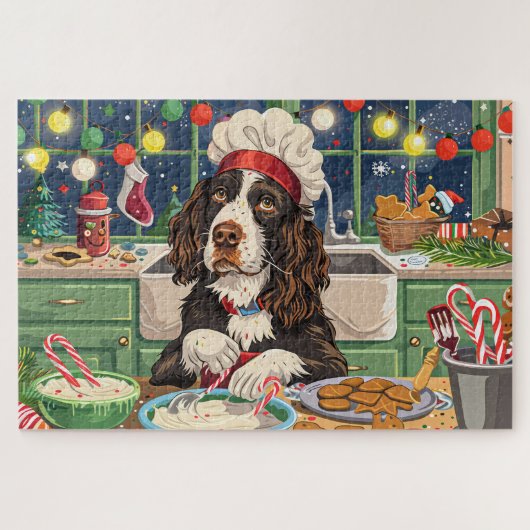 Engelse Springer Spaniel Vakantie Bakken: Feesteli Legpuzzel (Horizontaal)