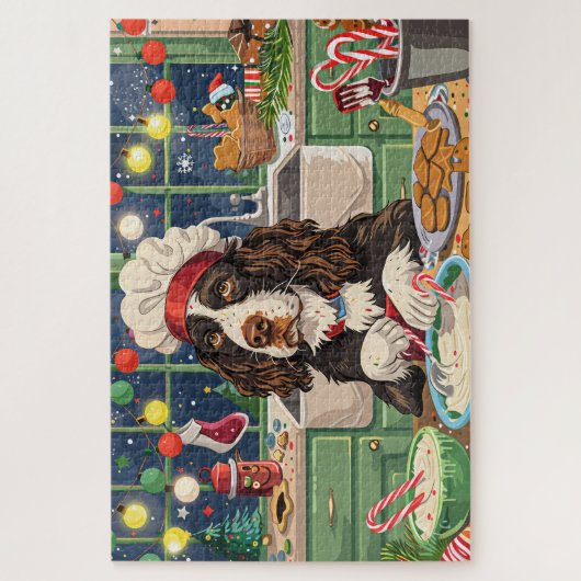 Engelse Springer Spaniel Vakantie Bakken: Feesteli Legpuzzel (Verticaal)