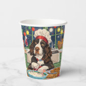 Engelse Springer Spaniel Vakantie Bakken: Feesteli Papieren Bekers (Achterkant)