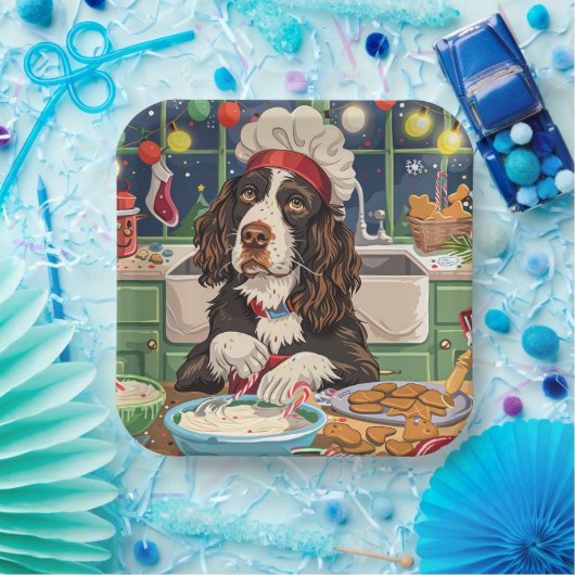 Engelse Springer Spaniel Vakantie Bakken: Feesteli Papieren Bordje (Feest)