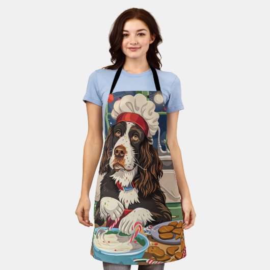 Engelse Springer Spaniel Vakantie Bakken: Feesteli Schort (Gedragen)