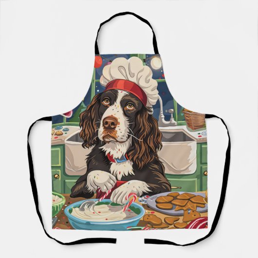 Engelse Springer Spaniel Vakantie Bakken: Feesteli Schort (Voorkant)