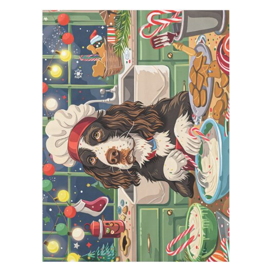 Engelse Springer Spaniel Vakantie Bakken: Feesteli Tafelkleed (Voorkant)