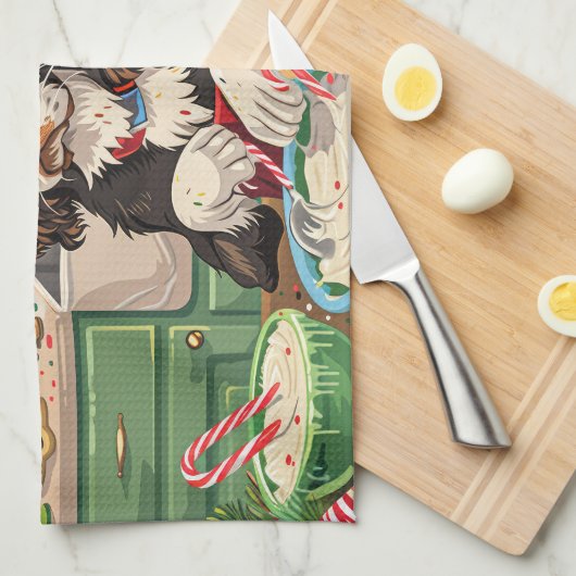 Engelse Springer Spaniel Vakantie Bakken: Feesteli Theedoek (Quarter Fold)