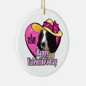 Engelse Springer Spaniel Valentijnsdag Keramisch Ornament (Rechts)