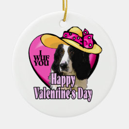 Engelse Springer Spaniel Valentijnsdag Keramisch Ornament