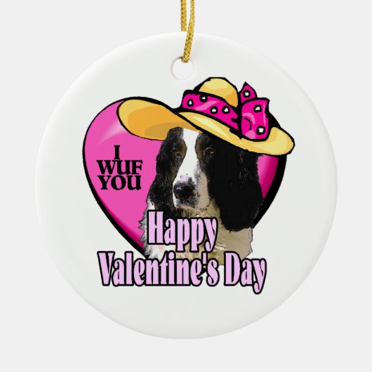 Engelse Springer Spaniel Valentijnsdag Keramisch Ornament (Voorkant)