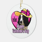 Engelse Springer Spaniel Valentijnsdag Keramisch Ornament (Links)