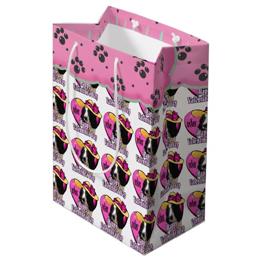 Engelse Springer Spaniel Valentijnsdag Medium Cadeauzakje (Achterkant Gekanteld)