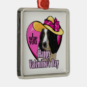 Engelse Springer Spaniel Valentijnsdag Metalen Ornament (Rechts)