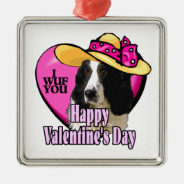Engelse Springer Spaniel Valentijnsdag Metalen Ornament