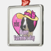 Engelse Springer Spaniel Valentijnsdag Metalen Ornament (Links)