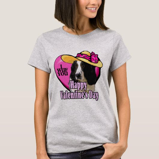 Engelse Springer Spaniel Valentijnsdag T-shirt (Voorkant)