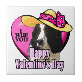 Engelse Springer Spaniel Valentijnsdag Tegeltje