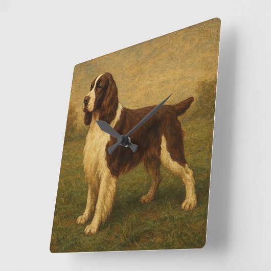 Engelse Springer Spaniel Vierkante Klok (Hoek)