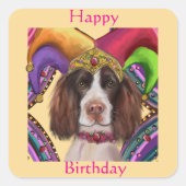 ENGELSE SPRINGER SPANIEL  VIERKANTE STICKER (Voorkant)