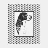 Engelse Springer Spaniel Vintage Honden Kunst Fleece Deken (Voorkant)