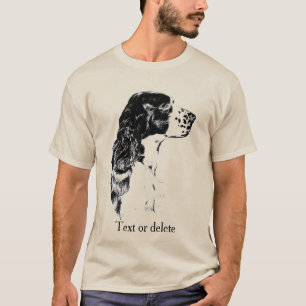 Engelse Springer Spaniel Vintage Honden Kunst  T-shirt