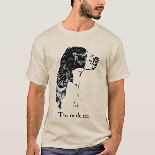 Engelse Springer Spaniel Vintage Honden Kunst T-shirt (Voorkant)