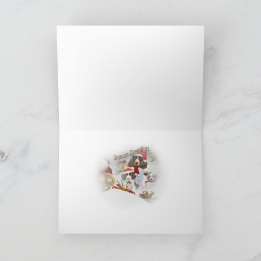 Engelse Springer Spaniel Vrolijk Kerstfeest voor i Feestdagen Kaart (Binnen)