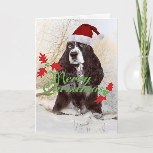 Engelse Springer Spaniel Vrolijke Kerst Kaarten (Voorkant)
