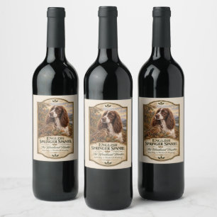 Engelse Springer Spaniel Wijn Etiket