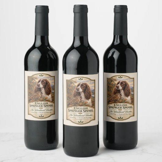 Engelse Springer Spaniel Wijn Etiket (Flessen)