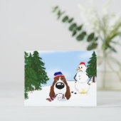 Engelse Springer Spaniel Winter Scene Briefkaart (Staand voorkant)