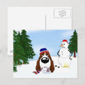 Engelse Springer Spaniel Winter Scene Briefkaart (Voorkant / Achterkant)