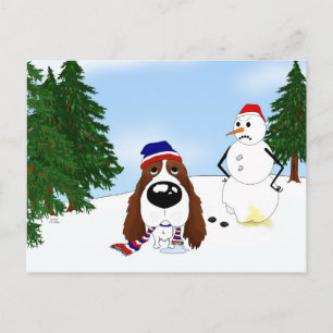 Engelse Springer Spaniel Winter Scene Briefkaart