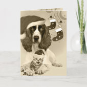 Engelse Springer Spaniel Xmas Feestdagen Kaart (Voorkant)