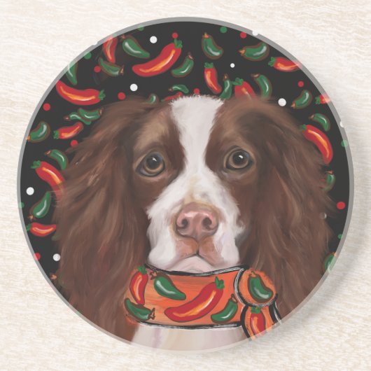 Engelse Springer Spaniel Zandsteen Onderzetter (Voorkant)