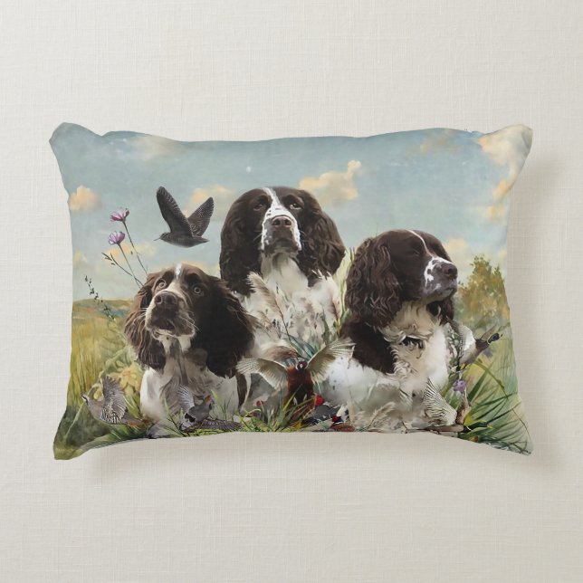 Engelse Springer Spaniels, kunst Accent Kussen (Voorkant)