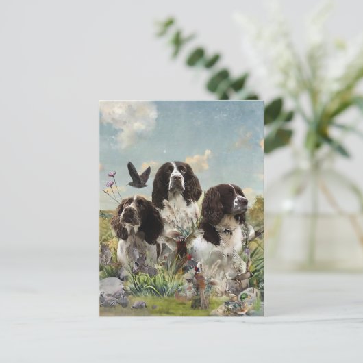 Engelse Springer Spaniels, kunst Briefkaart (Staand voorkant)