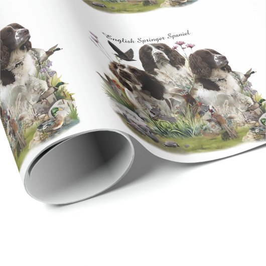 Engelse Springer Spaniels, kunst Cadeaupapier (Rol Hoek)