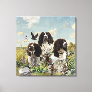 Engelse Springer Spaniels, kunst Canvas Afdruk
