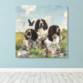 Engelse Springer Spaniels, kunst Canvas Afdruk (Insitu (Houten vloer))