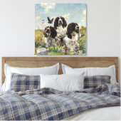 Engelse Springer Spaniels, kunst Canvas Afdruk (Insitu (Slaapkamer))