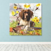 Engelse Springer Spaniels, kunst Canvas Afdruk (Insitu (Houten vloer))