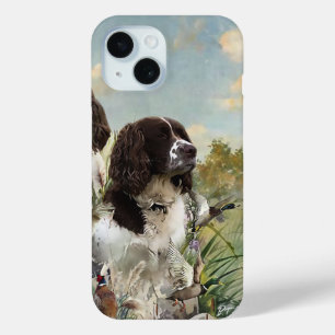 Engelse Springer Spaniels, kunst iPhone 15 Case