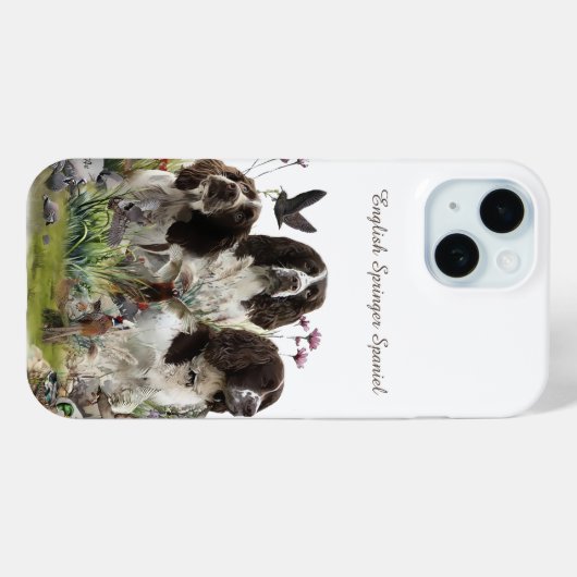 Engelse Springer Spaniels, kunst Case-Mate iPhone Case (Achterkant (horizontaal))