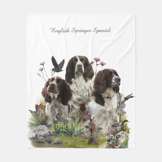 Engelse Springer Spaniels, kunst Fleece Deken (Voorkant)