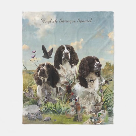 Engelse Springer Spaniels, kunst Fleece Deken (Voorkant)